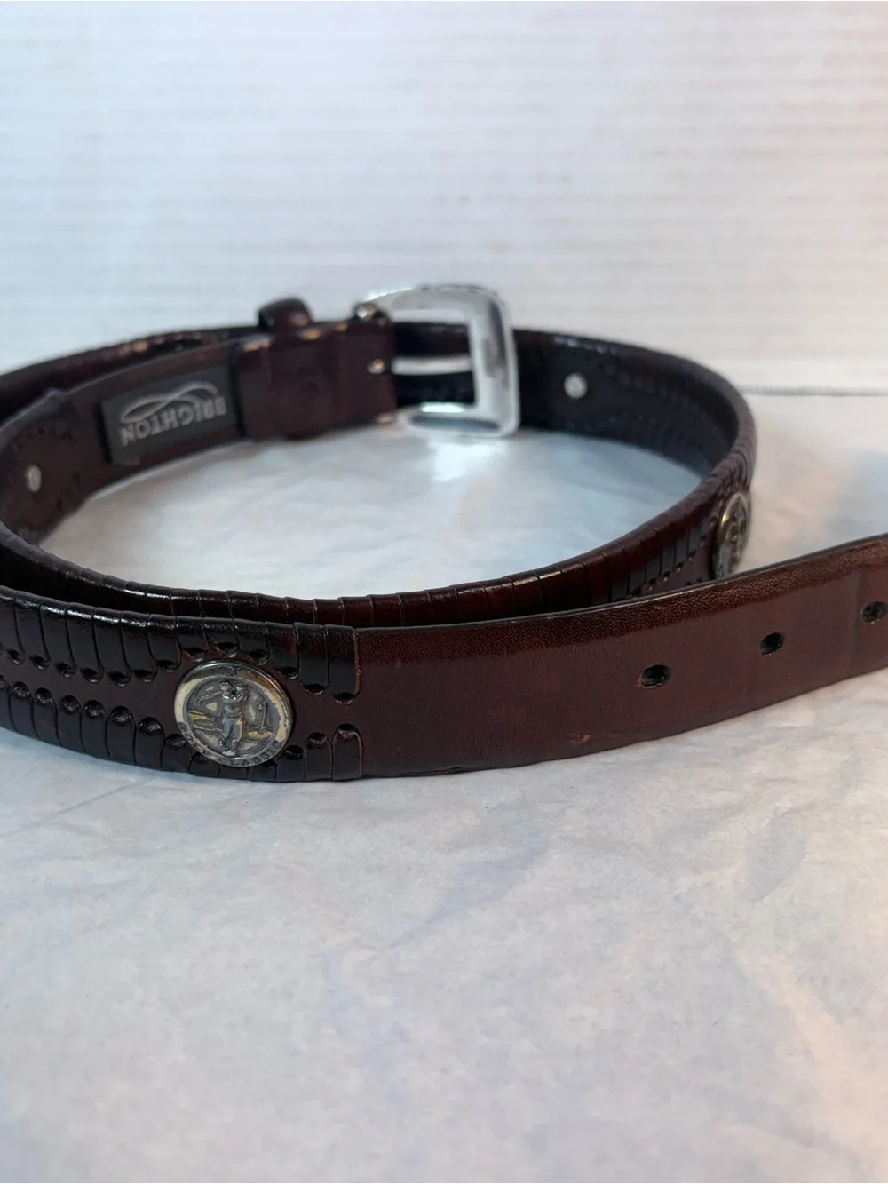 Brighton Women’s Brown Leather Concho Belt Size 38